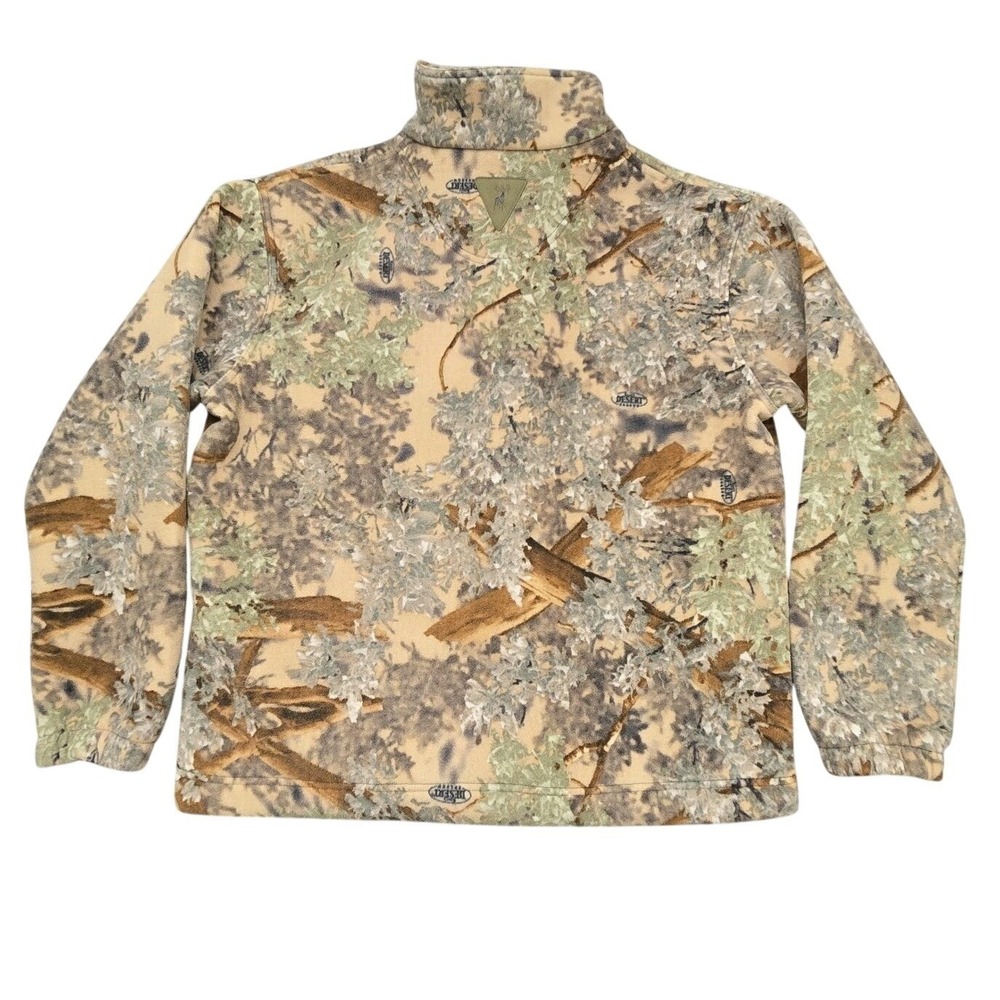 Kings Outdoor World Camo 1/4 Zip Pullover Mens Size L Wind Defender EUC